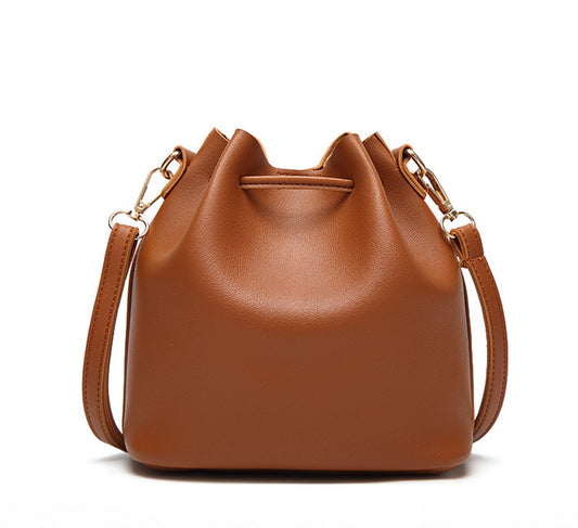 Vintage Fashion Small Women Leather Bucket Hand Bag