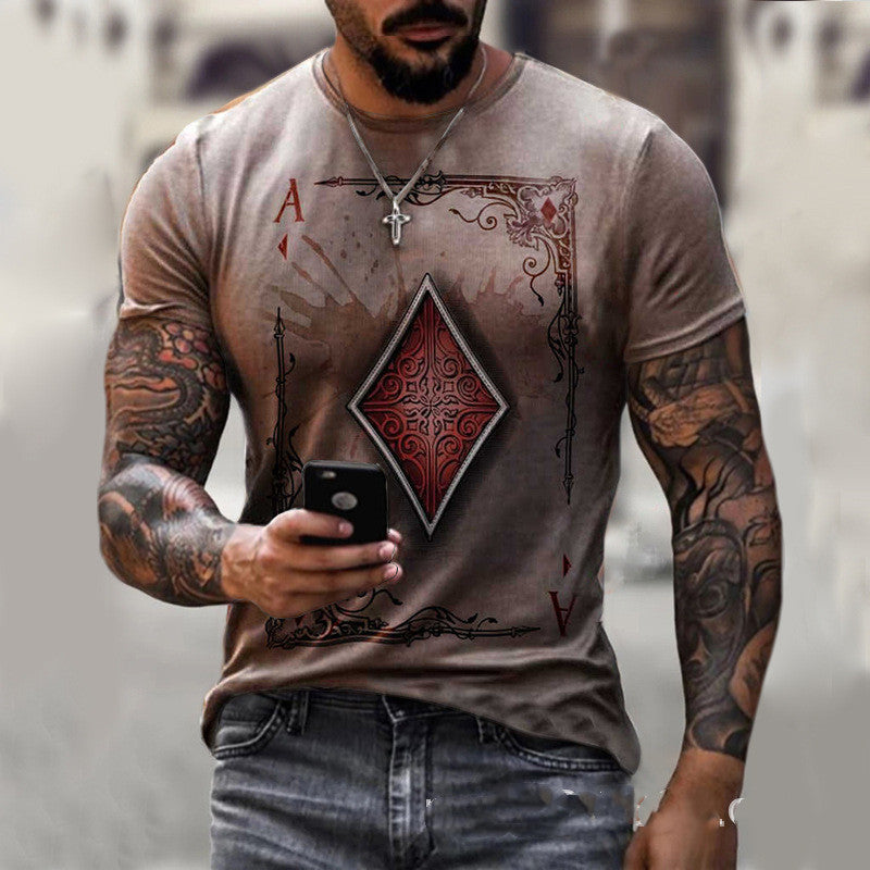 Playing Card Print Men's T-Shirt