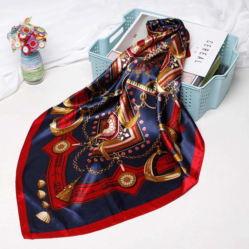 Women Scarf Printed Satin