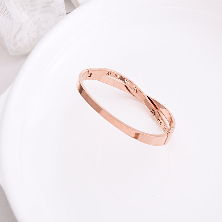 Roman Word Diamond Bracelet