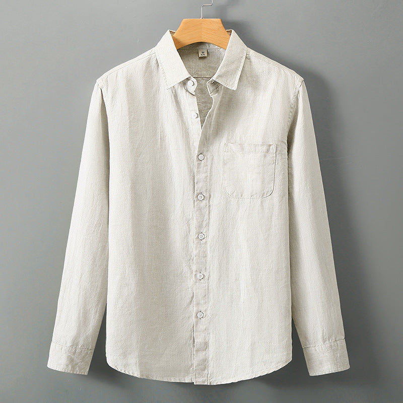 Linen Long Sleeve Loose Fit Shirt