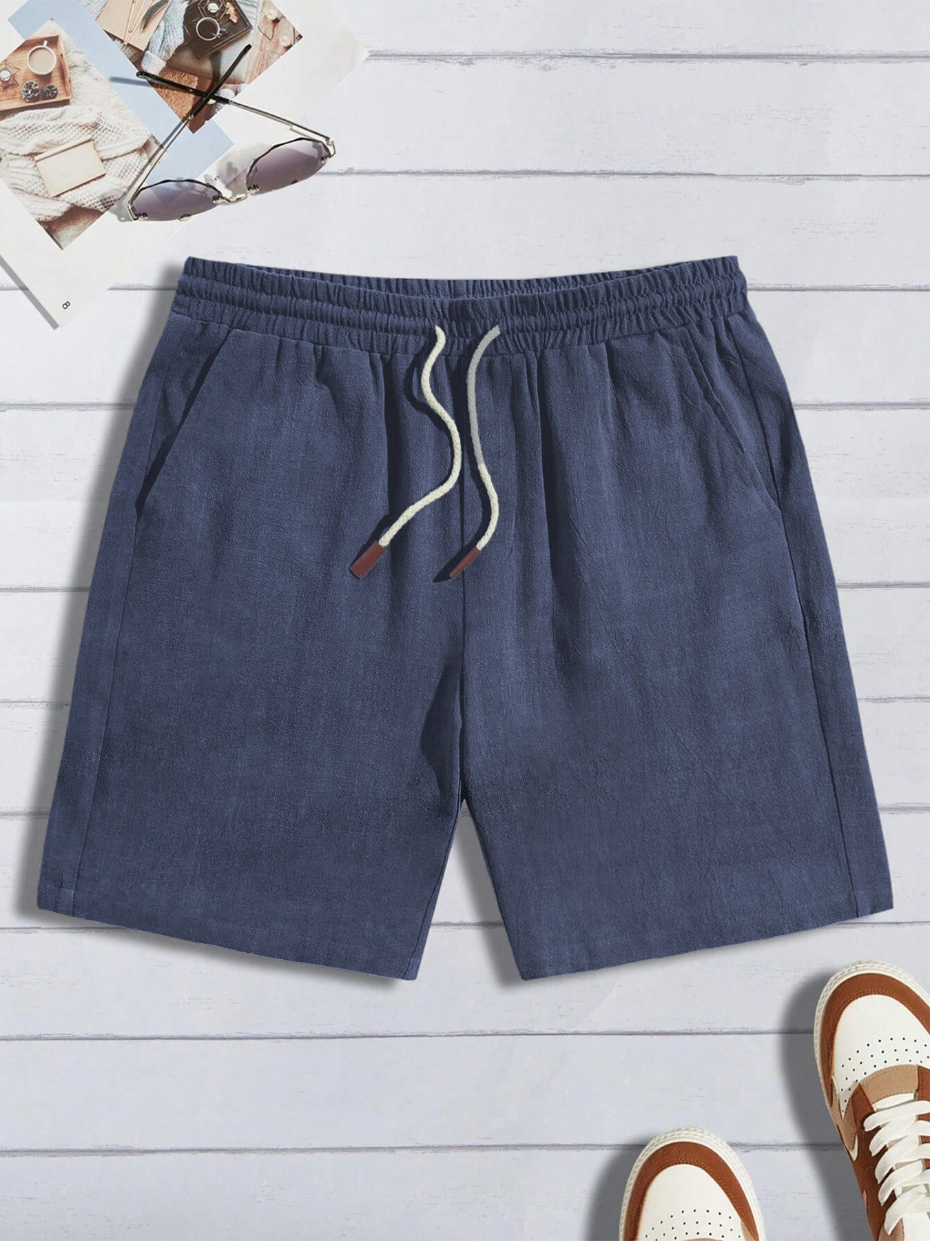 Thin Linen Shorts Men's Loose Fit Casual Shorts