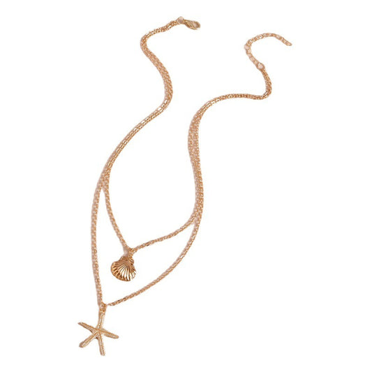 Simple Shell Double-layer Necklace For Women