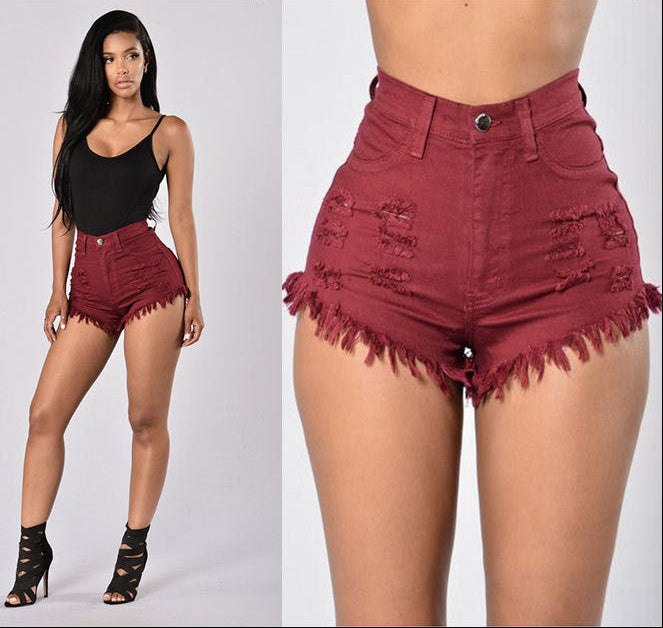 Frayed Denim Shorts Women's Hot Pants