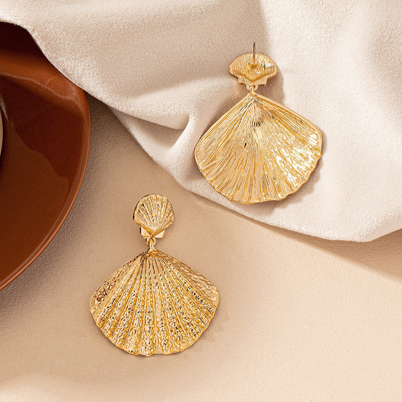 Gold Shell Beach Style Earrings