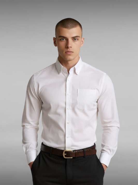 Oxford Solid Color Casual Loose Fit Shirt