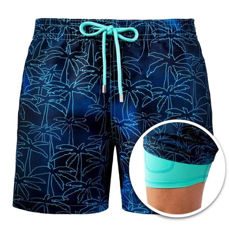 Men's Beach Swimming Shorts Double Layer Shorts
