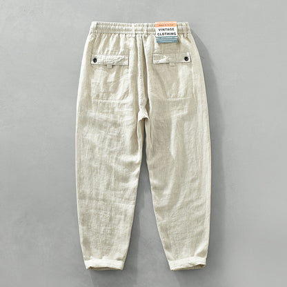 Pure Linen Mens Casual Pants