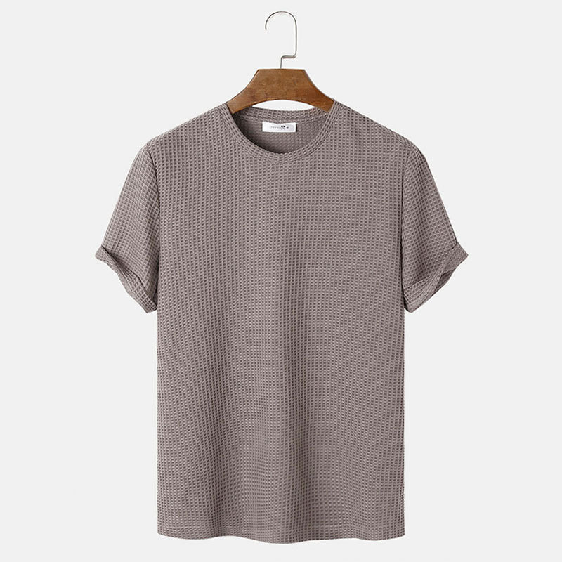 Solid Color Round Neck Basic Summer T-Shirt