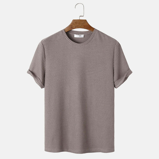 Solid Color Round Neck Basic Summer T-Shirt