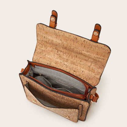 One-shoulder Crossbody Cork Printed Bag