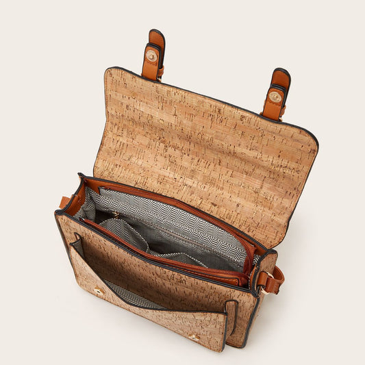 One-shoulder Crossbody Cork Printed Bag