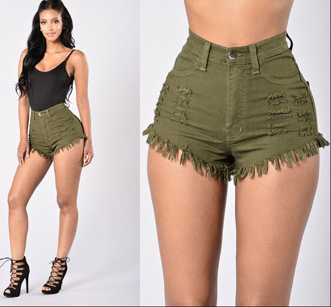 Frayed Denim Shorts Women's Hot Pants