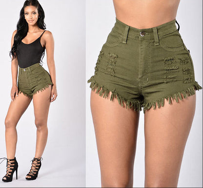 Frayed Denim Shorts Women's Hot Pants