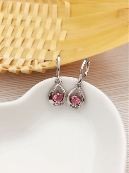 Inlaid Zircon Water Drop Earrings