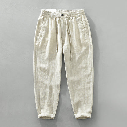 Pure Linen Mens Casual Pants