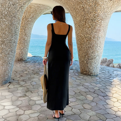 Square-neck Slim fit Dress