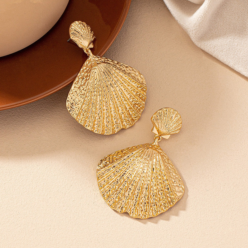 Gold Shell Beach Style Earrings