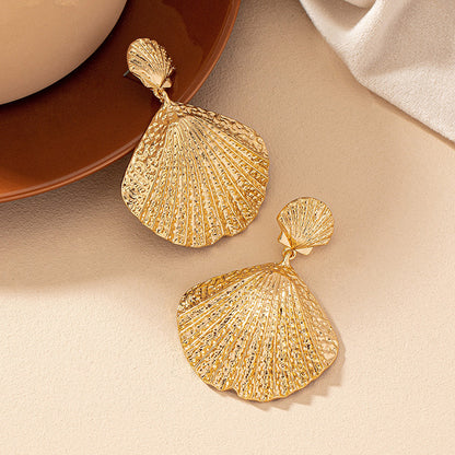 Gold Shell Beach Style Earrings