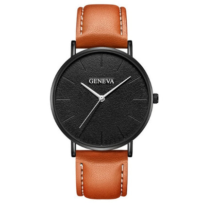 Men Wrist Watch Slim Elegant Quartz