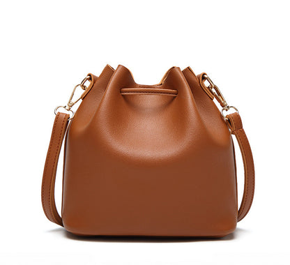 Vintage Fashion Small Women Leather Bucket Hand Bag