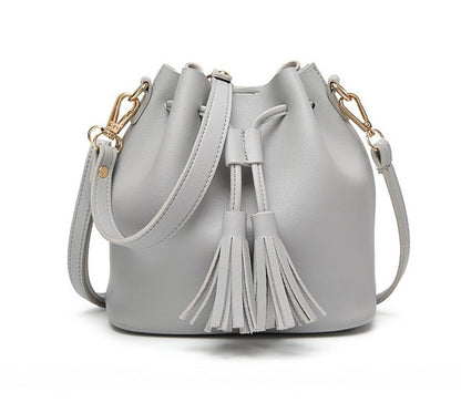 Vintage Fashion Small Women Leather Bucket Hand Bag