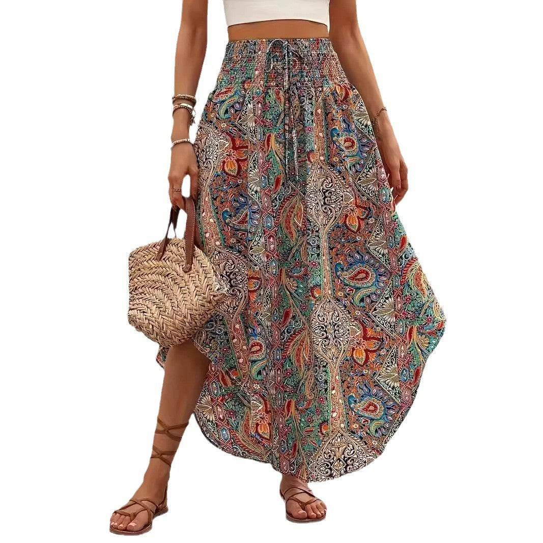 Boho Printed A- Line Casual Skirt