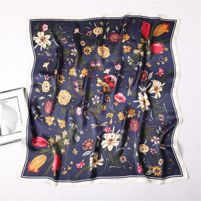 Women Satin Scarf Floral