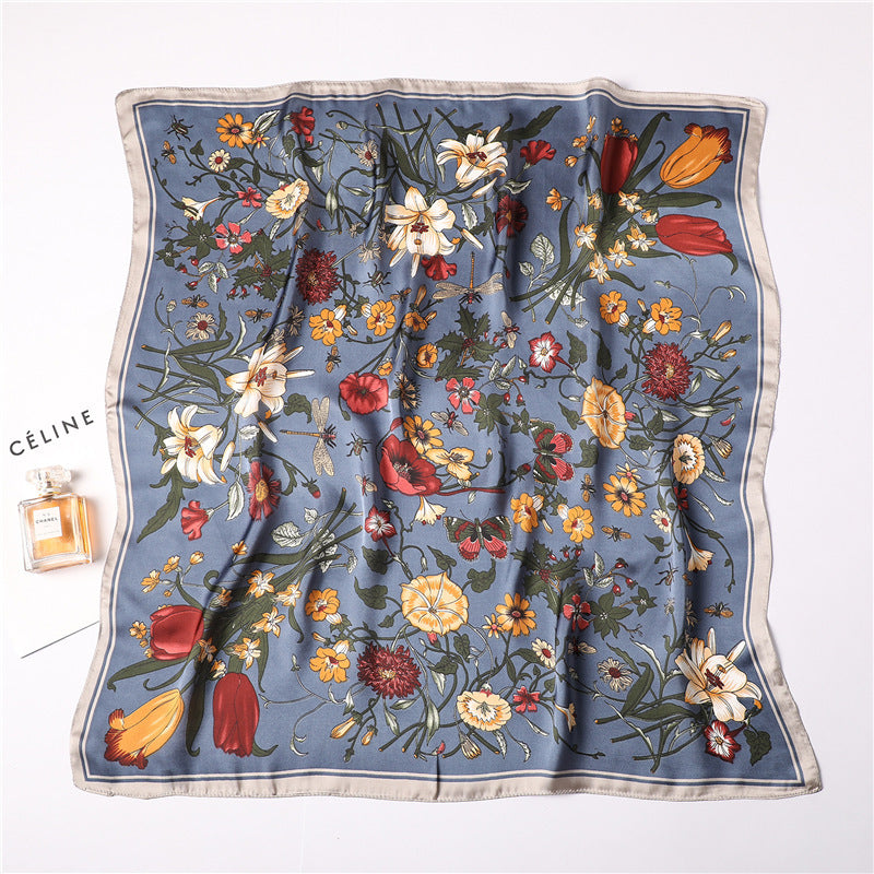 Women Satin Scarf Floral