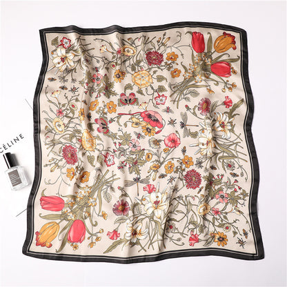 Women Satin Scarf Floral