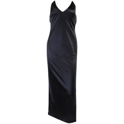 Satin Maxi Dress Backless