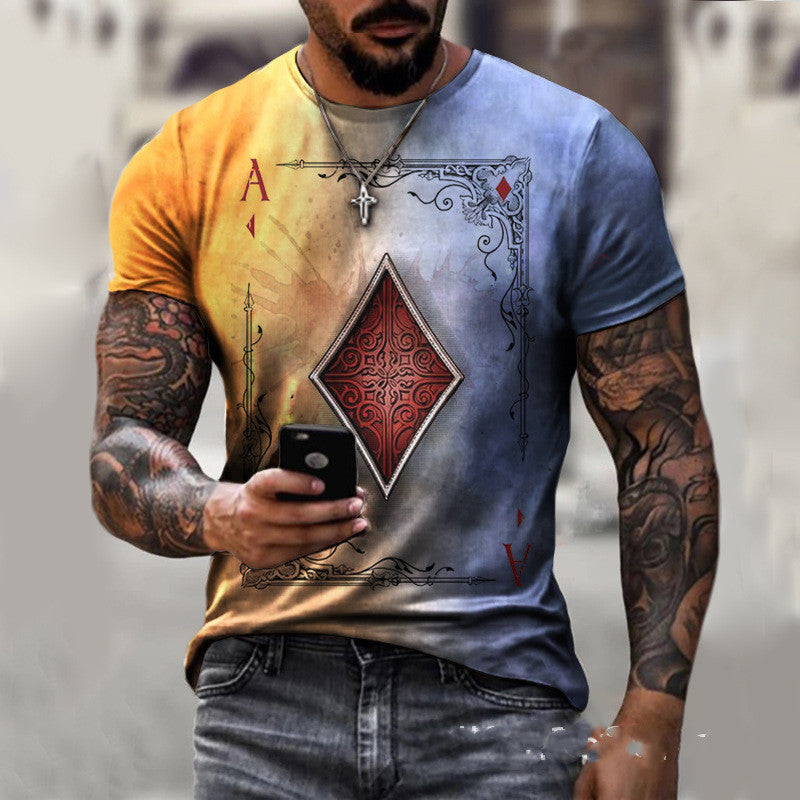 Playing Card Print Men's T-Shirt
