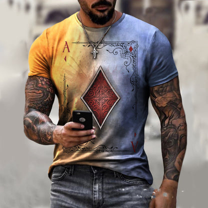 Playing Card Print Men's T-Shirt