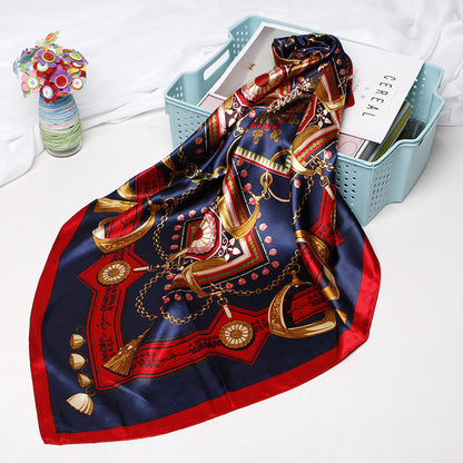 Women Scarf Printed Satin