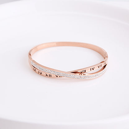 Roman Word Diamond Bracelet