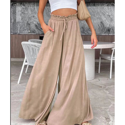 Elastic Waist Casual Wide-leg Pants