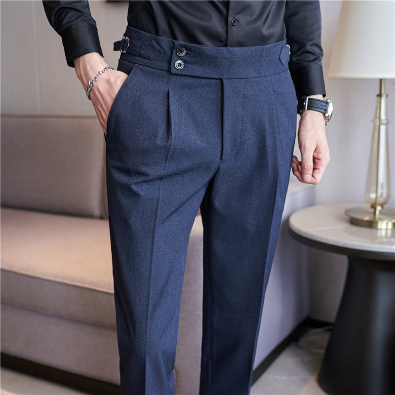 High Waist Smart-Casual Slim Fit Trousers
