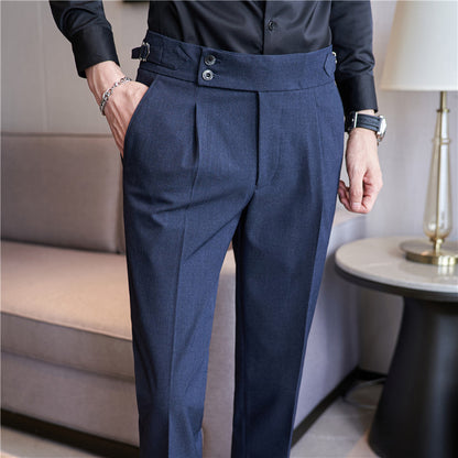 High Waist Smart-Casual Slim Fit Trousers