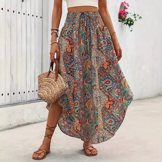 Boho Printed A- Line Casual Skirt