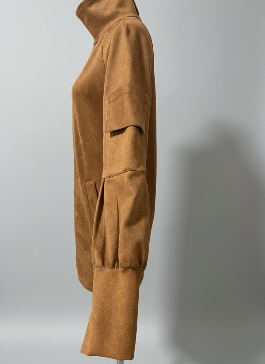 High Collar Long Sleeve Short Dress Fall