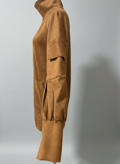 High Collar Long Sleeve Short Dress Fall