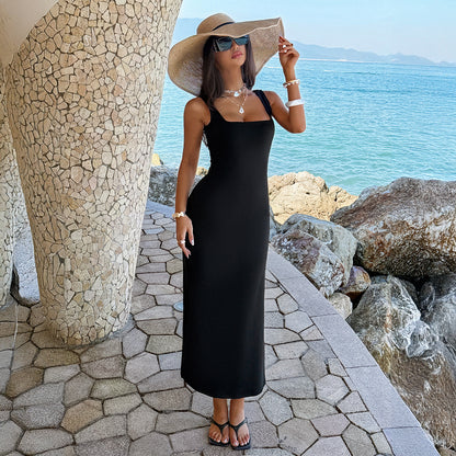 Square-neck Slim fit Dress