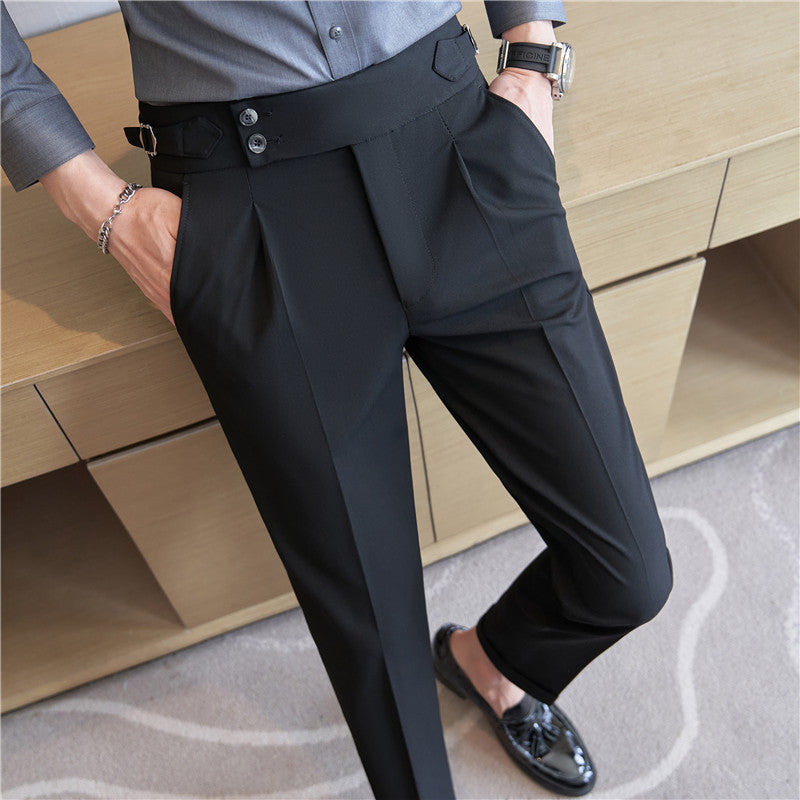 High Waist Smart-Casual Slim Fit Trousers