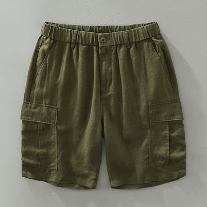 Pure Linen Mens Cargo Shorts