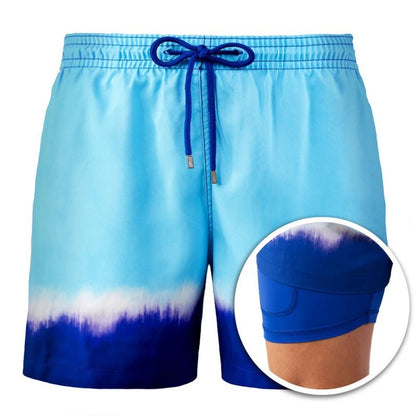 Men's Beach Swimming Shorts Double Layer Shorts