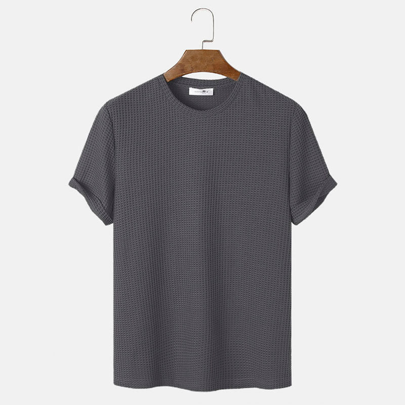 Solid Color Round Neck Basic Summer T-Shirt