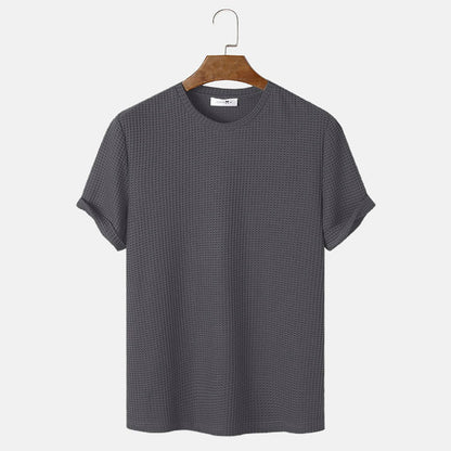 Solid Color Round Neck Basic Summer T-Shirt