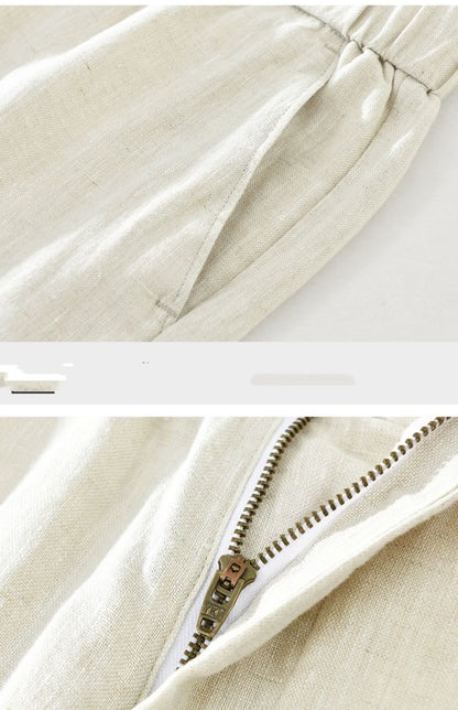 Pure Linen Mens Cargo Shorts