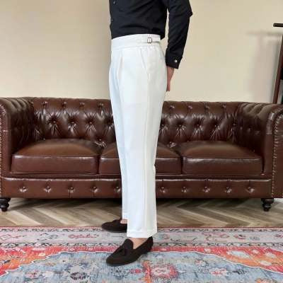 High Waist Smart-Casual Slim Fit Trousers