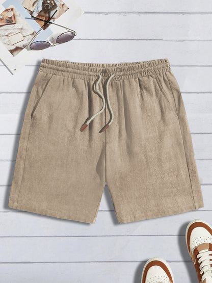 Thin Linen Shorts Men's Loose Fit Casual Shorts